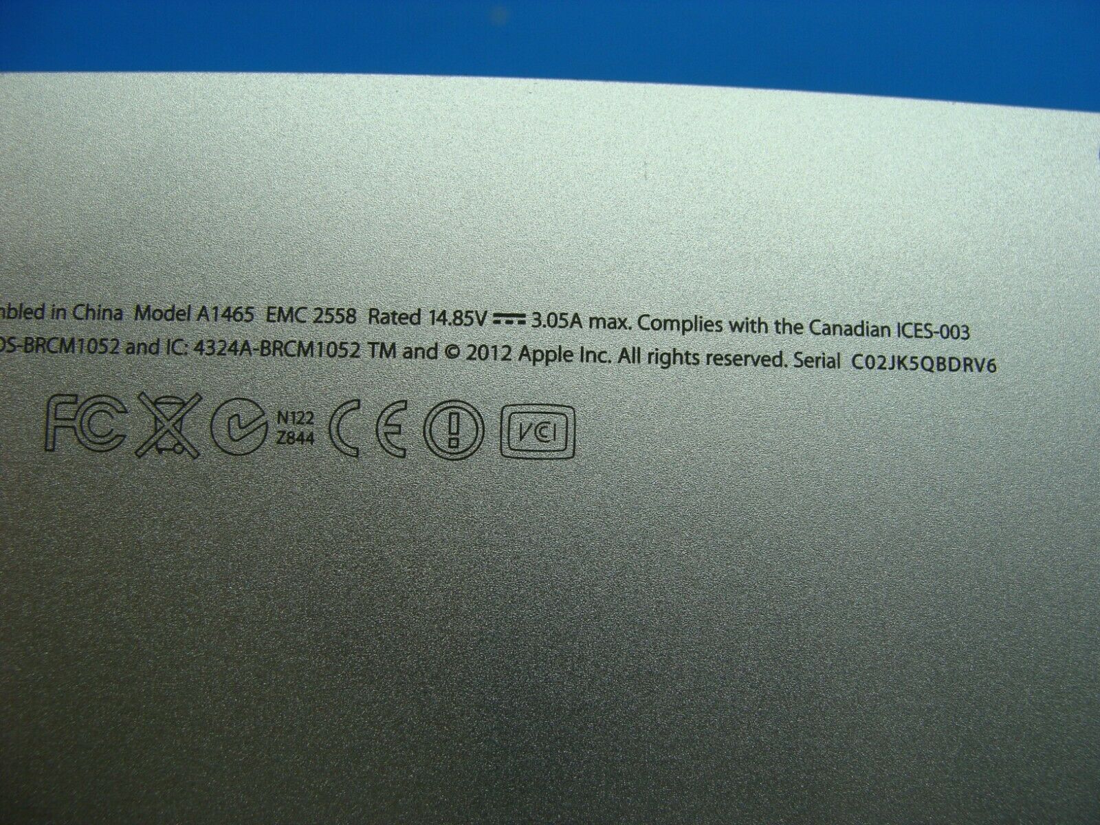 Macbook Air A1465 MD223LL/A MD224LL/A Mid 2012 11