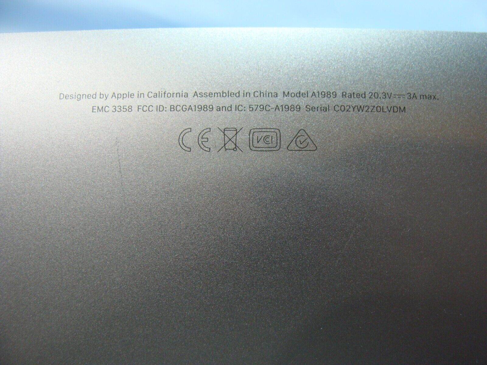 MacBook Pro A1989 Mid 2019 MV962LL/A MV972LL/A Bottom Case Space Gray 923-03175 - Tested Computer Laptop Parts