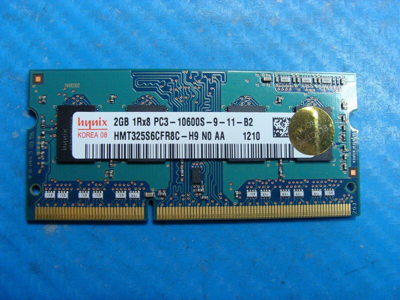 MacBook A1278 Laptop Hynix 2GB Memory RAM PC3-10600S-9-11-B2 HMT325S6CFR8C-H9 #1 - Tested Computer Laptop Parts