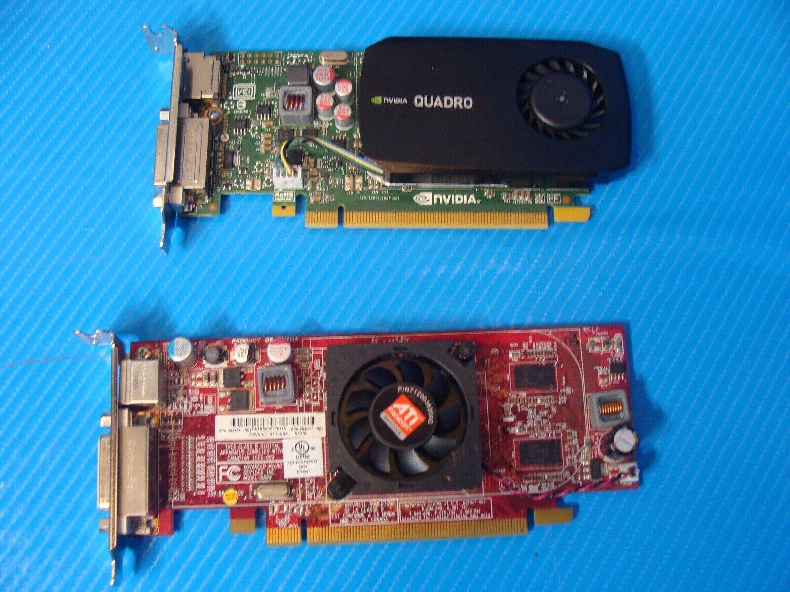 Mixed Lot 8x PCIe video graphics cards radeon hd/gt630/quadro k600 untested - Tested Computer Laptop Parts