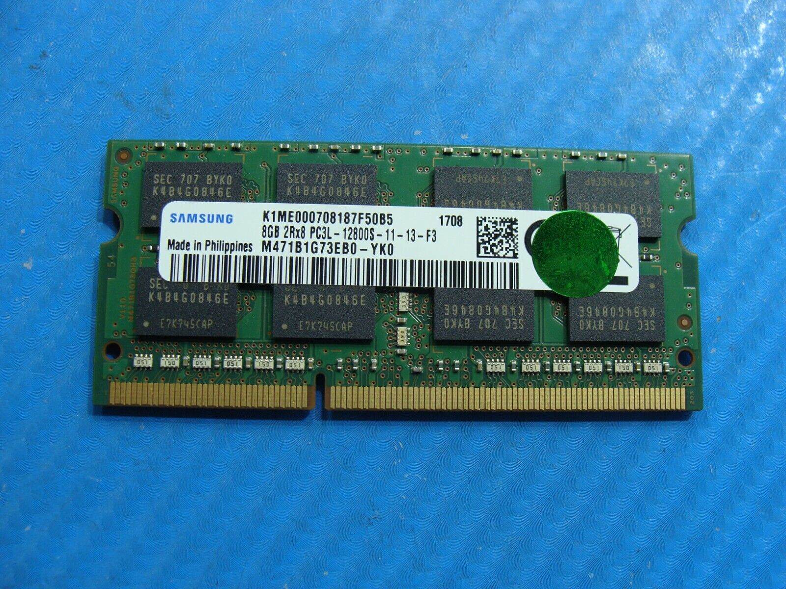 HP 15-bk168cl Samsung 8GB 2Rx8 PC3L-12800S Memory RAM SO-DIMM M471B1G73EB0-YK0 - Tested Computer Laptop Parts