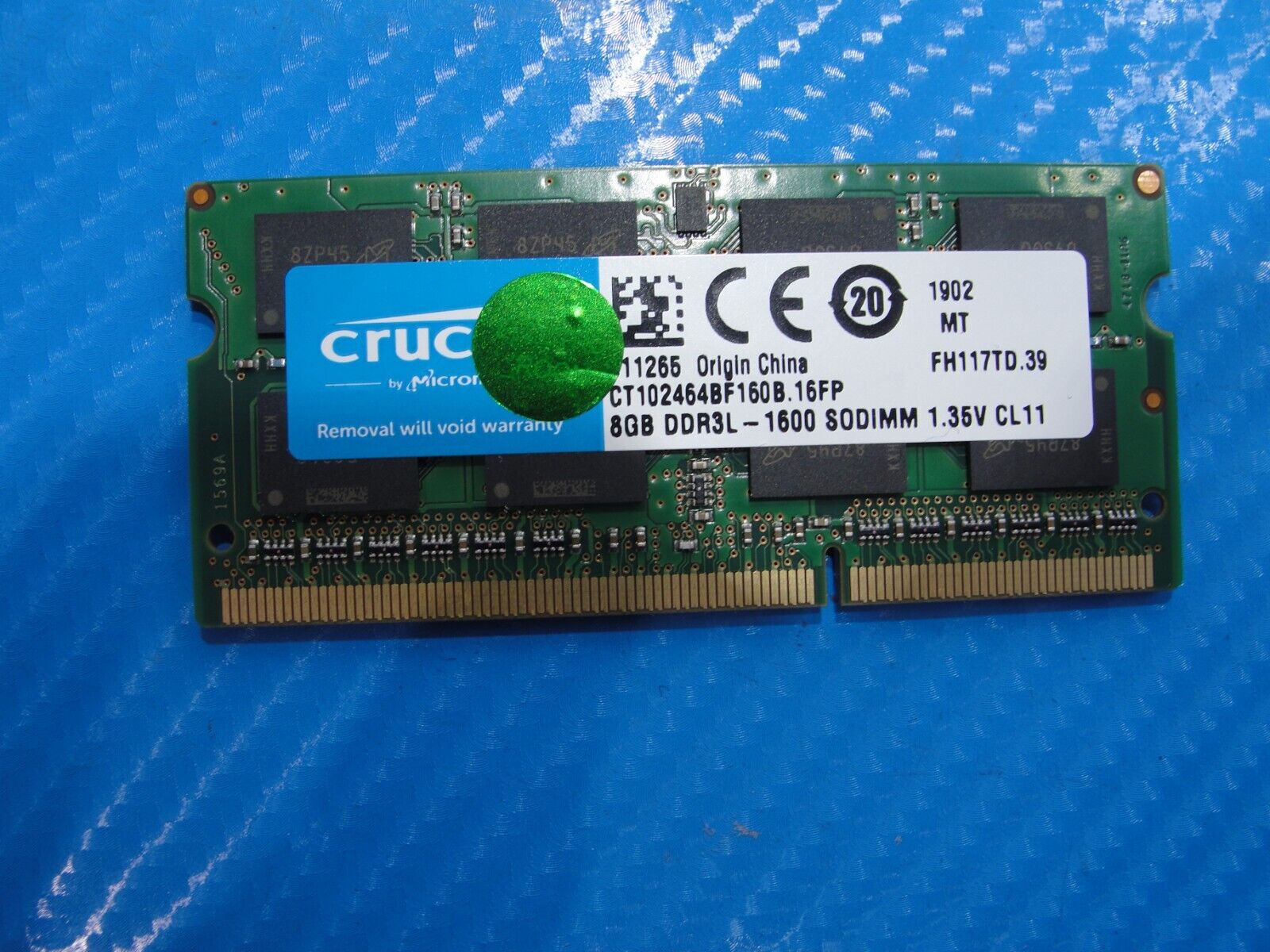 Toshiba S55-B5280 Crucial 8GB DDR3L-1600 SO-DIMM Memory RAM CT102464BF160B.16FP