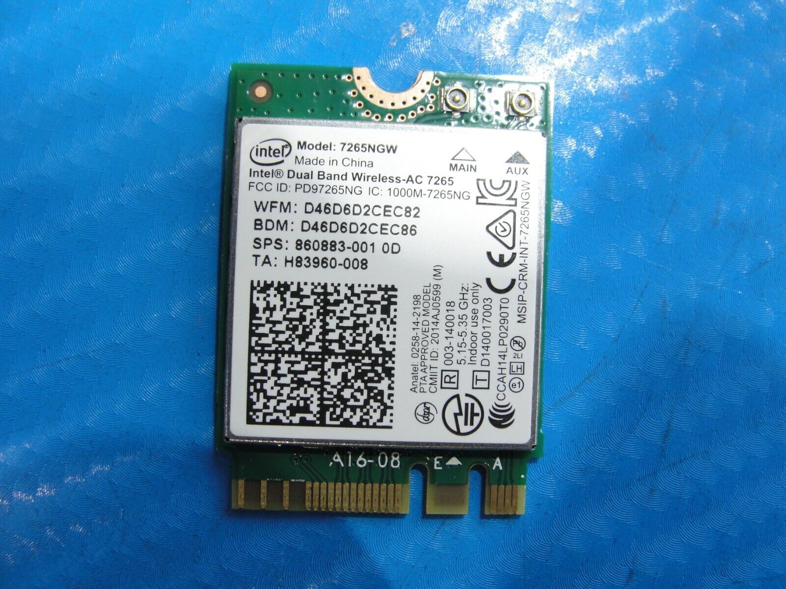 Acer Chromebook CB3-532-C47C 15.6" Genuine WiFi Wireless Card 7265NGW 860883-001