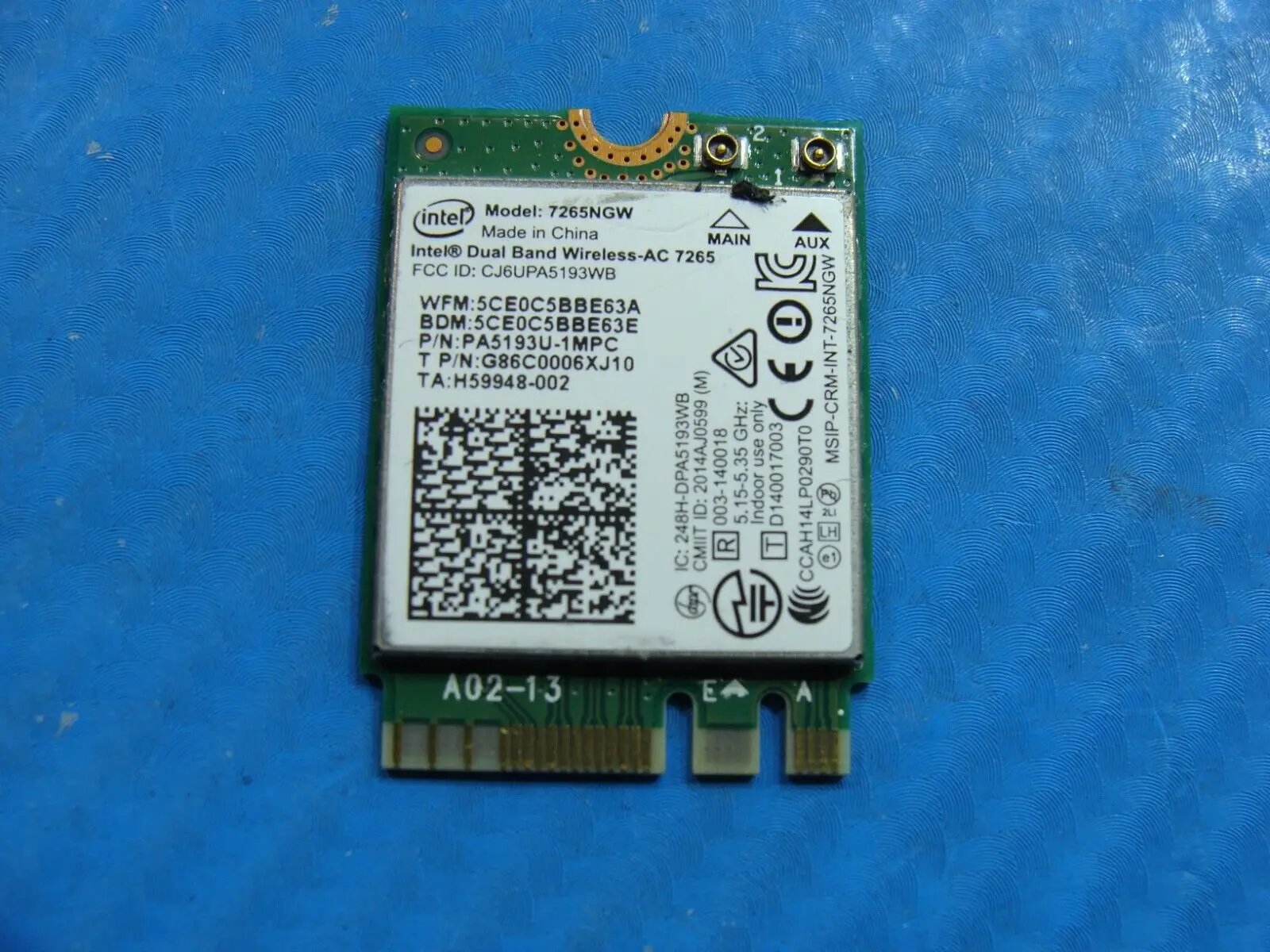 Toshiba Satellite Radius 15 P55W-C5204 Wireless WiFi Card 7265NGW PA5193U-1MPC