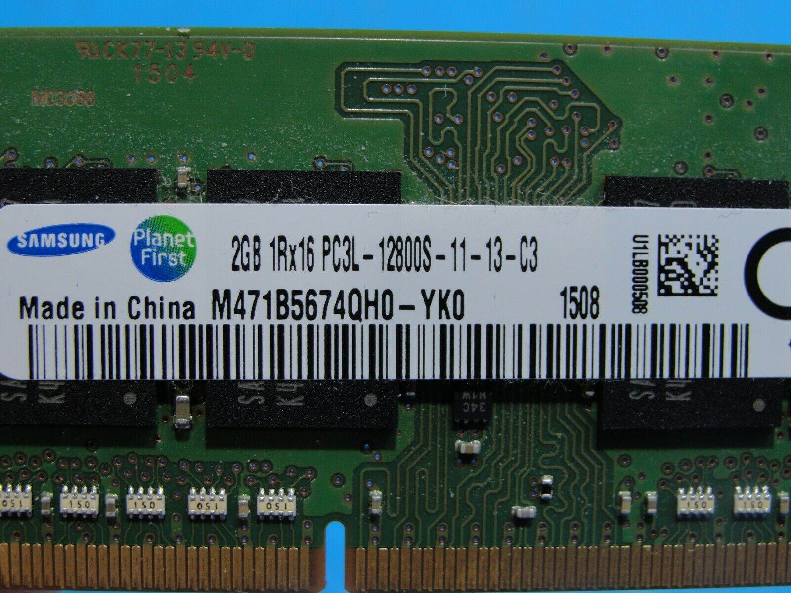 Lenovo 15 80K9 Laptop 2GB Memory RAM PC3L-12800S-11-13-C3 M471B5674QH0-YK0 - Tested Computer Laptop Parts