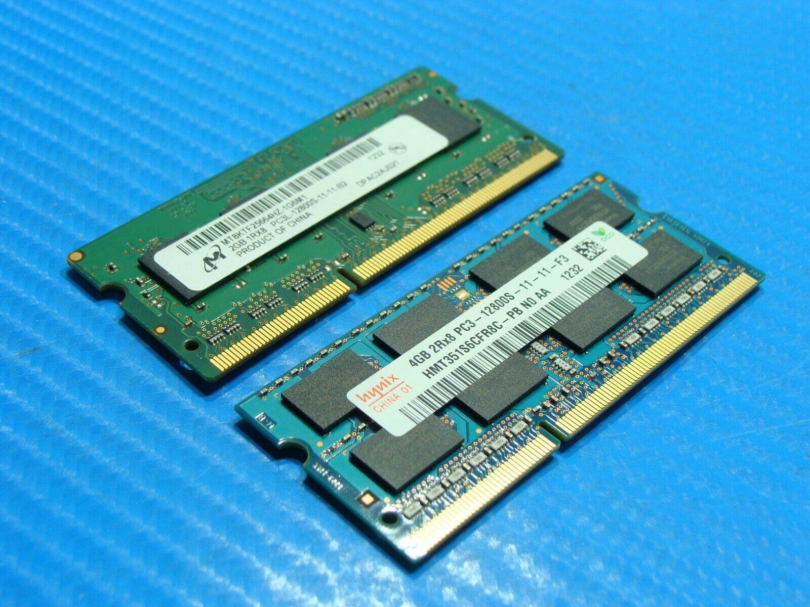 HP 23-d055 Hynix 6GB (2GB+4GB) PC3-12800S SO-DIMM Memory RAM HMT351S6CFR8C-PB - Tested Computer Laptop Parts
