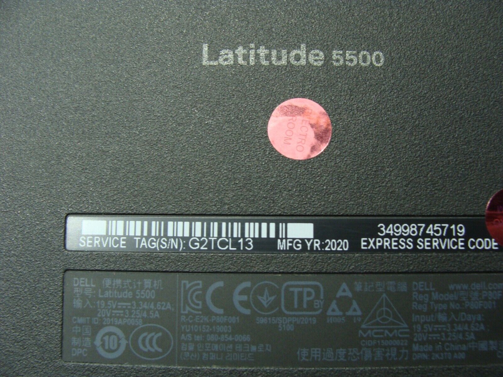 Warranty 01/24  Dell Latitude 5500 15