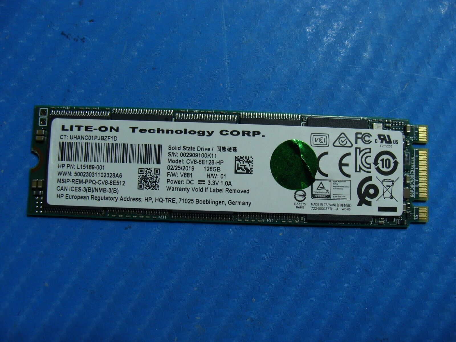 HP 14m-dh0001dx Lite-On 128GB M.2 SSD Solid State Drive CV8-8E128-HP L15189-001