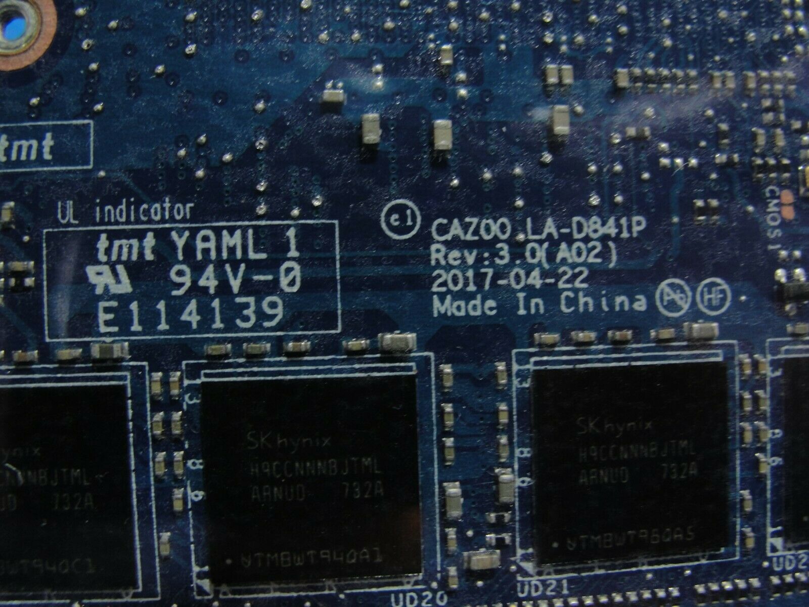 Dell XPS 13 9360 OEM i5-7200U 2.5GHz 8GB Motherboard 4N87K LA-D841P BAD GPU Unknown