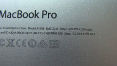 MacBook Pro 15" A1398 Late 2013 ME294LL Genuine Laptop Bottom Case 923-0671 GLP* Apple