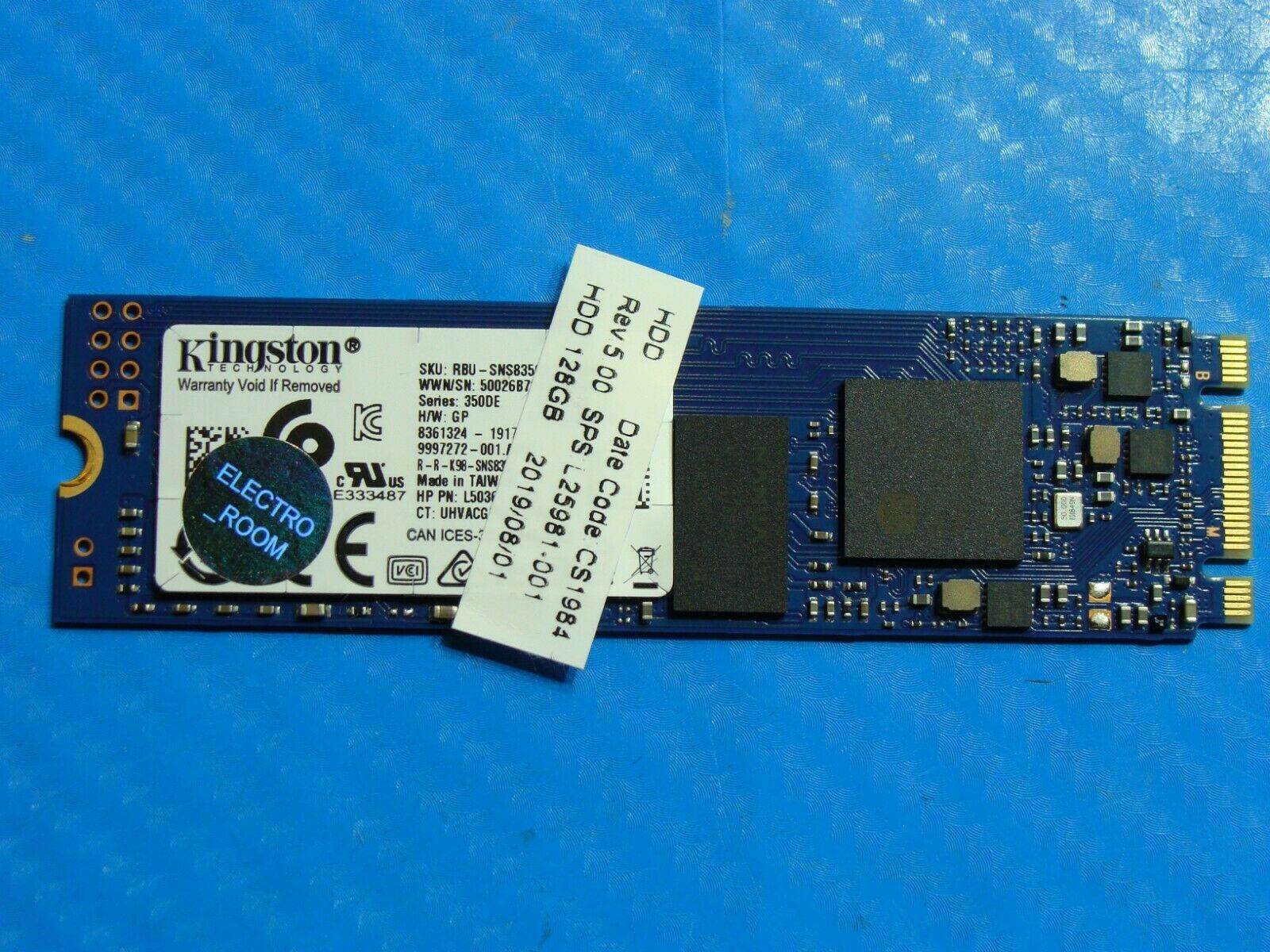 HP 14-cf0012dx Kingston 128GB SATA M.2 SSD RBU-SNS8350DES3/128GP L25981-001 - Tested Computer Laptop Parts