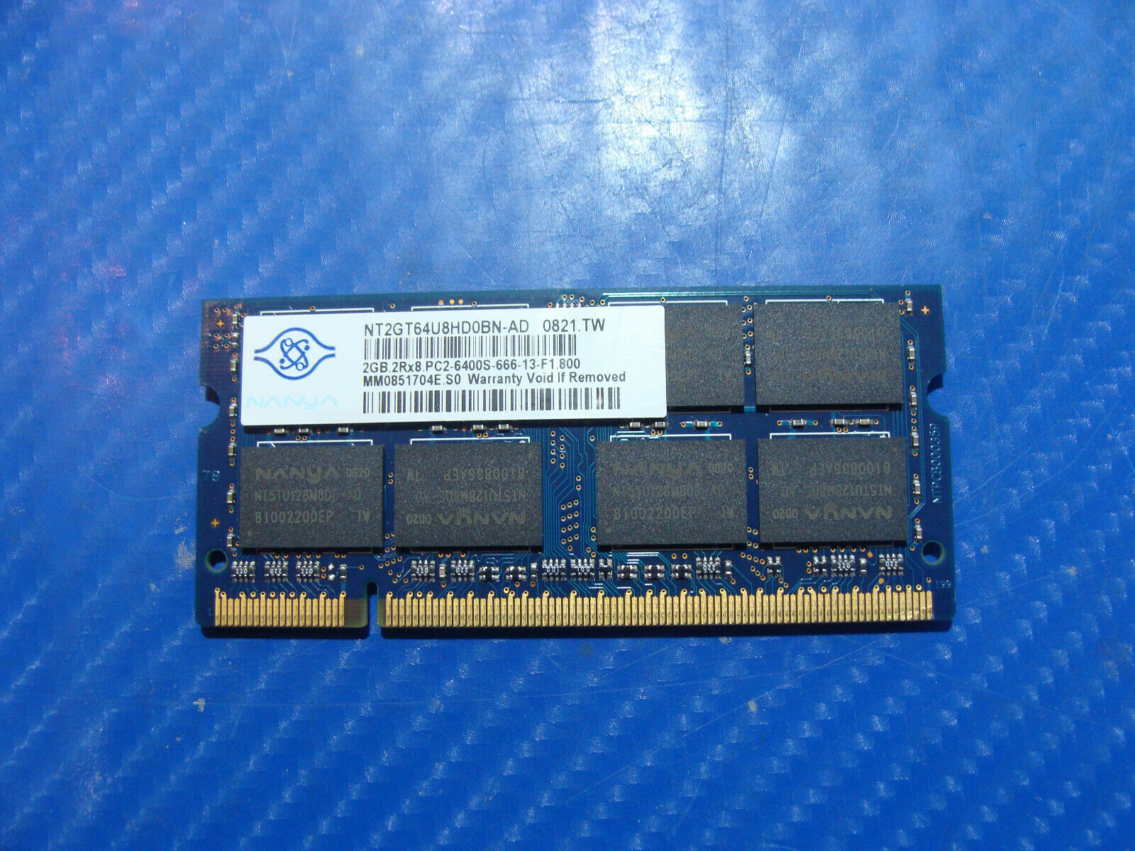 Asus G72GX Nanya Laptop 2GB 2Rx8 Memory PC2-6400S-666-13-F1 NT2GT64U8HD0BN-AD #2 Nanya