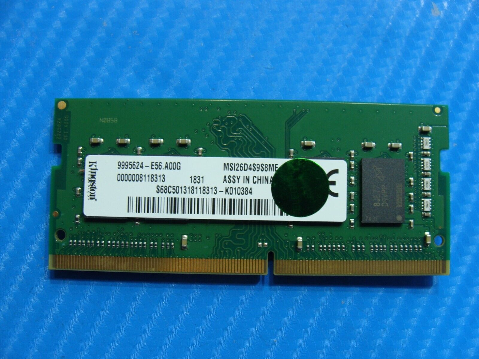MSI GV62 8RD So-Dimm Kingston 8Gb Memory 9995624-E56.A00G MSI26D4S9S8ME