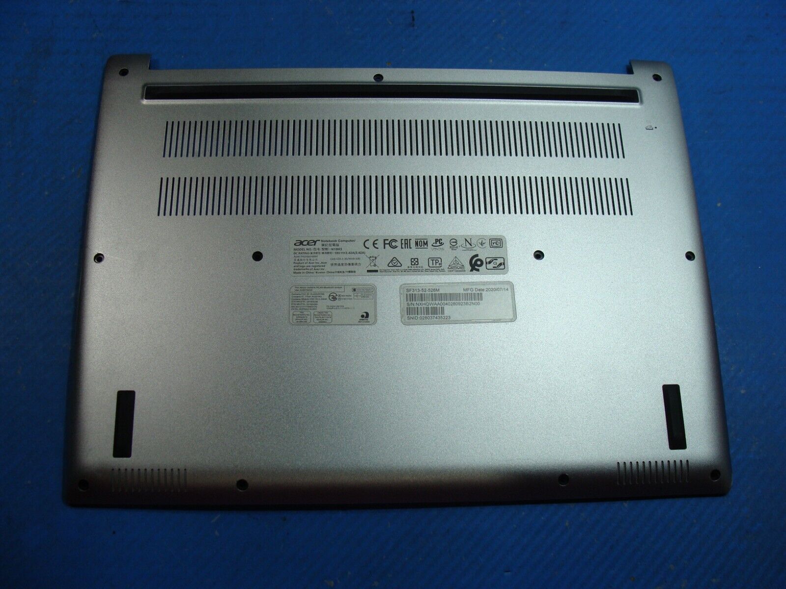 Acer Swift 3 13.5 N19H3 SF313-52-526M OEM Laptop Bottom Case NC210110WM Grade A