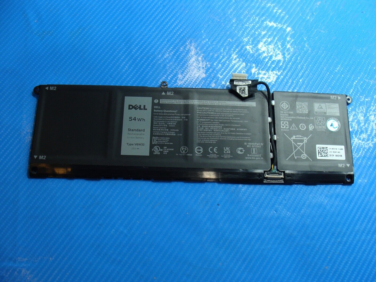 Dell Inspiron 14” 14 5410 Genuine Laptop Battery 15V 54Wh 3420mAh V6W33 XDY9K