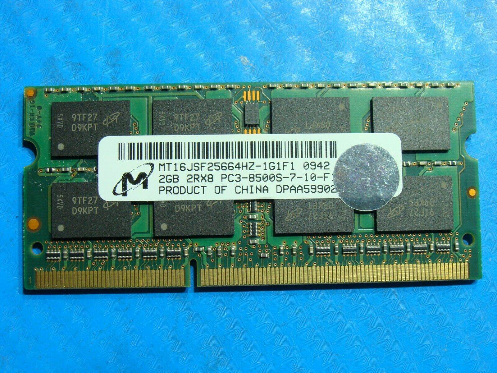 Macbook Pro A1286 Micron 2GB PC3-8500S SO-DIMM Memory RAM MT16JSF25664HZ-1G1F1 - Tested Computer Laptop Parts