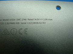 MacBook A1534 12" 2015 MF855LL/A Bottom Case w/Battery Space Gray 661-02267 