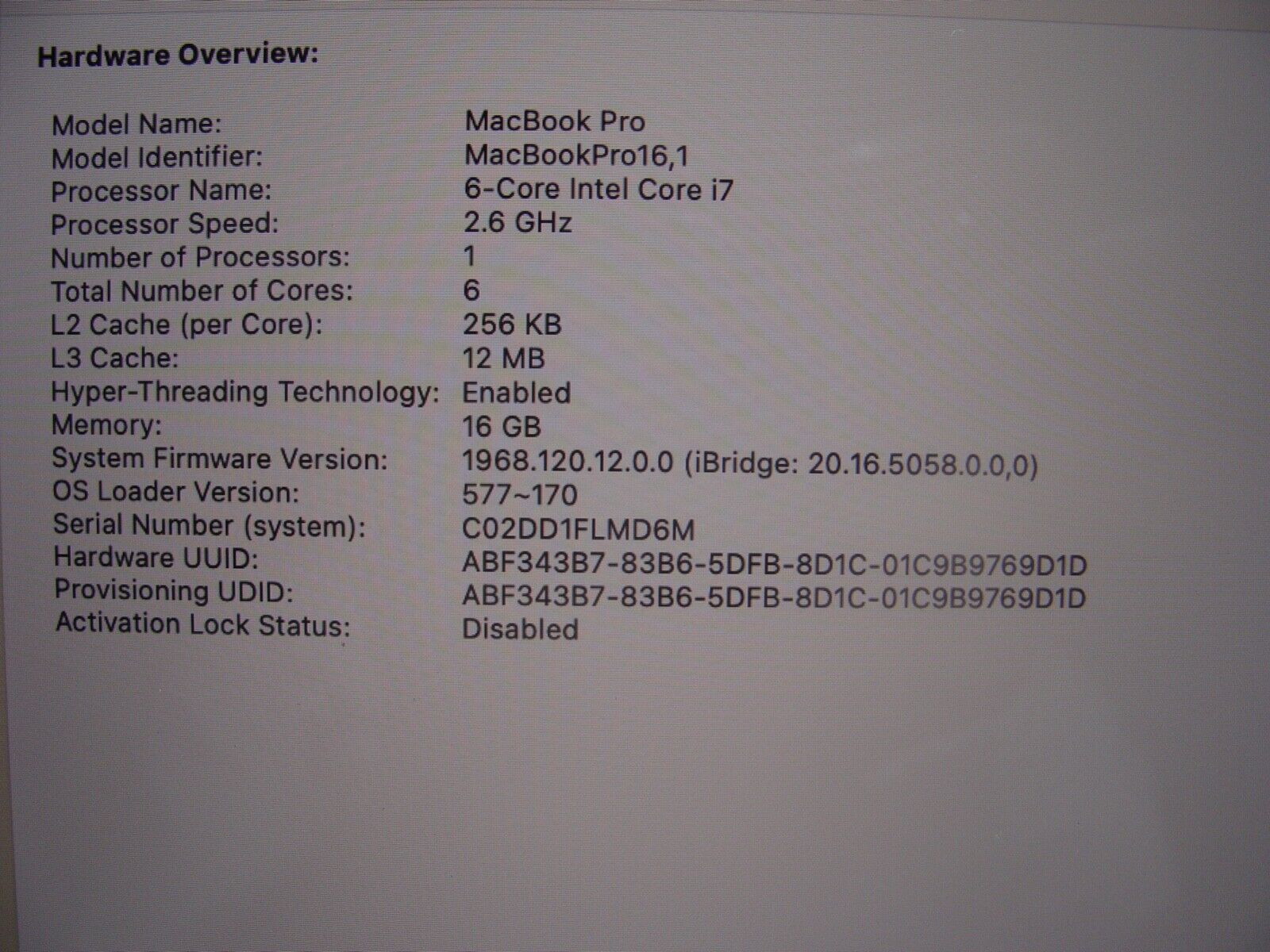 Pristine Apple MacBook Pro 16 A2141 2019 Core i7-9 16GB 512GB Radeon Pro 5300M