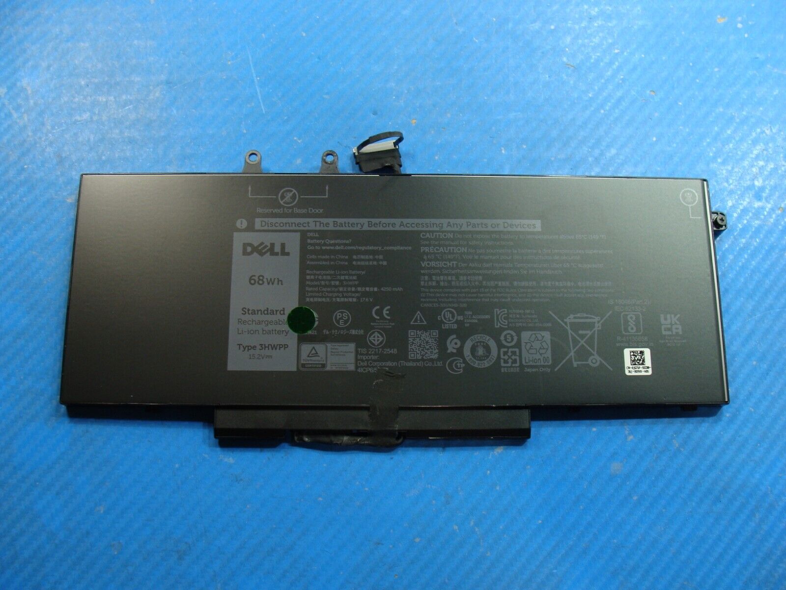 Dell Latitude 5410 14 Genuine Battery 15.2V 68Wh 4250mAh 3HWPP JG75F Excellent