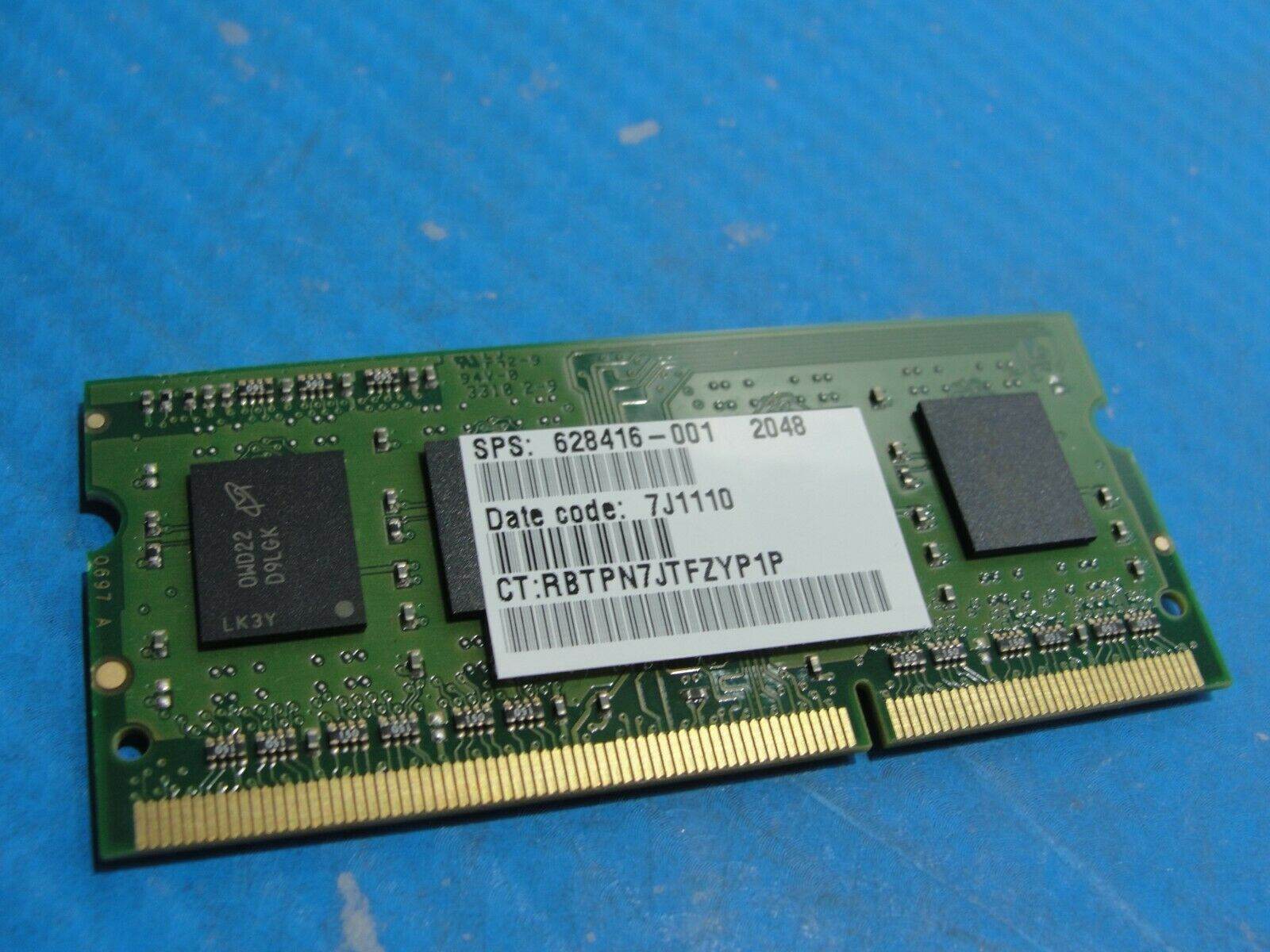 HP 8440p Micron SO-DIMM RAM Memory 2GB PC3-10600S MT8JSF25664HZ-1G4D1 - Tested Computer Laptop Parts