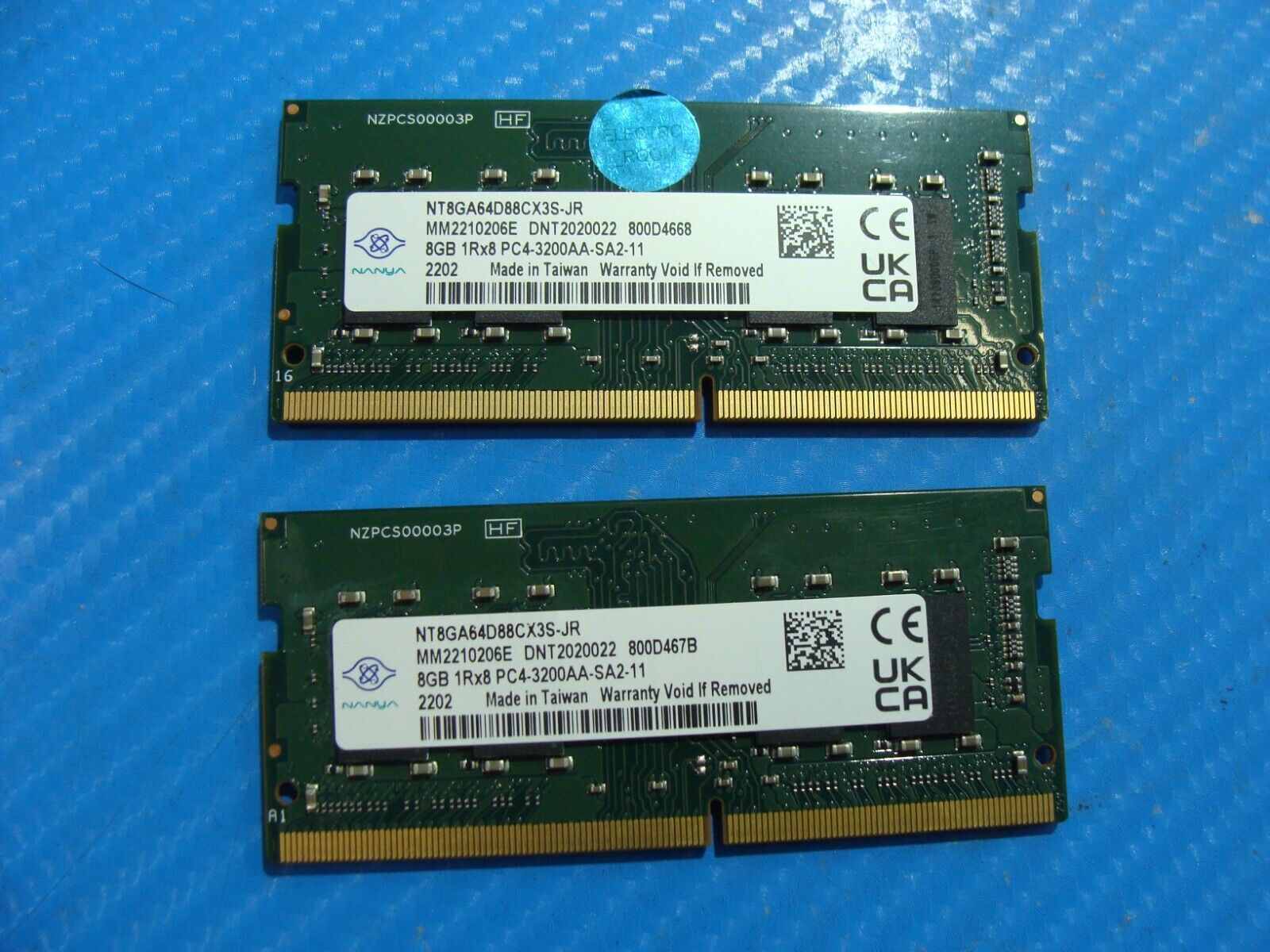 HP 15-dy2073dx Nanya 16GB 2x8GB PC4-3200AA SO-DIMM Memory RAM NT8GA64D88CX3S-JR