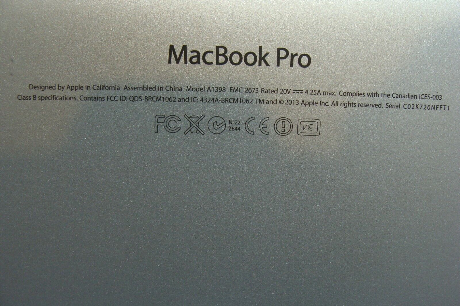 MacBook Pro A1398 15