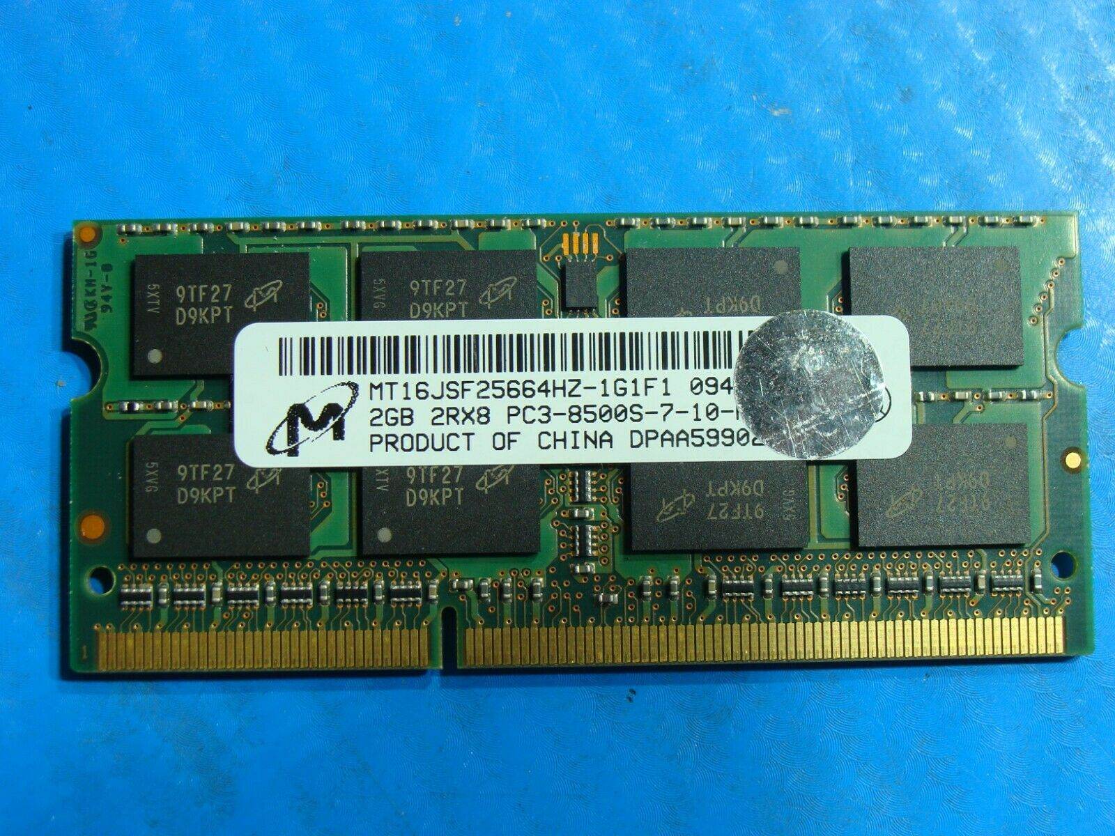 Macbook Pro A1286 Micron 2GB PC3-8500S SO-DIMM Memory RAM MT16JSF25664HZ-1G1F1 - Tested Computer Laptop Parts