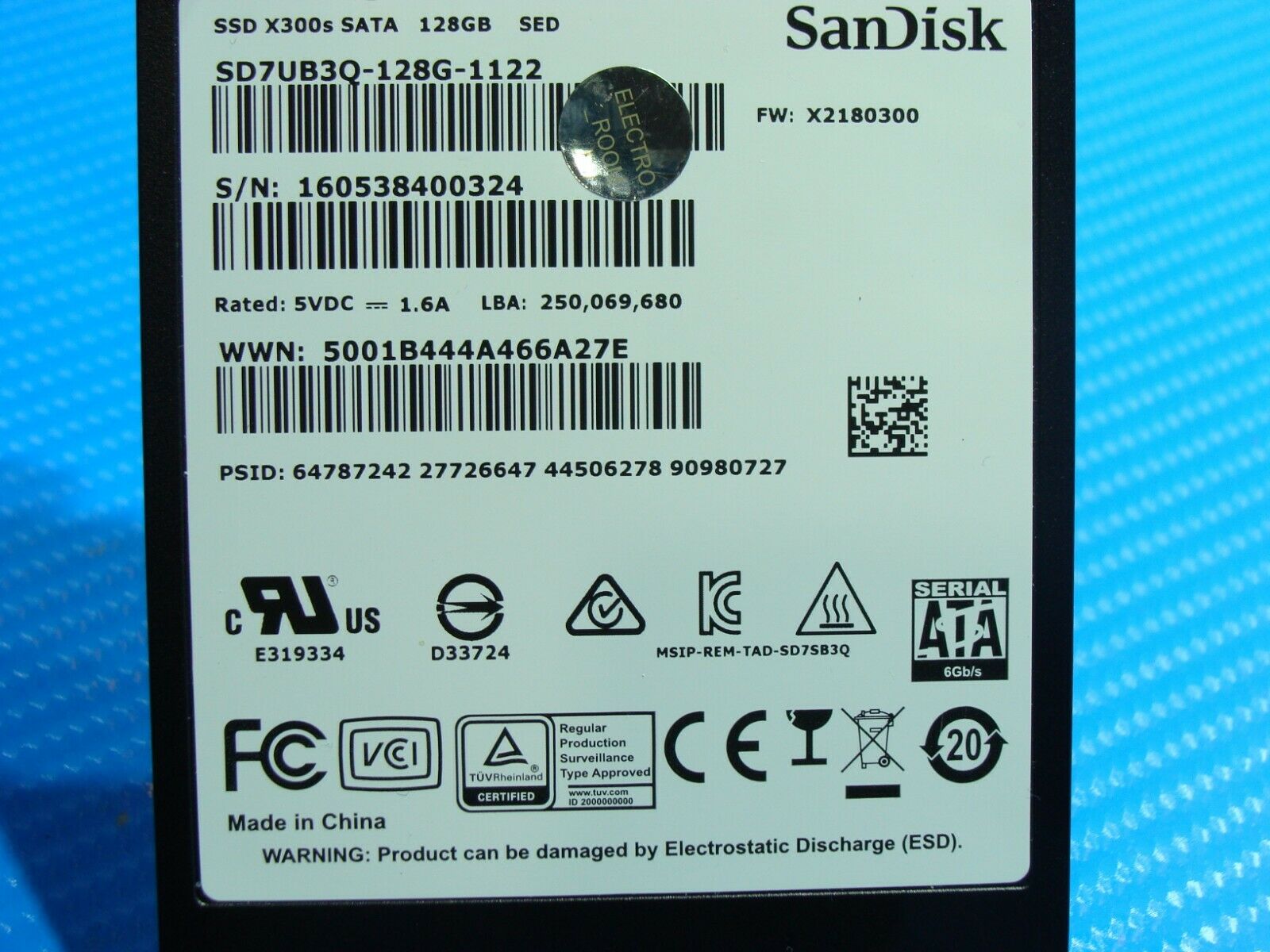 HP Pavilion x360 13-s120nr SanDisk X300 128GB SATA 2.5