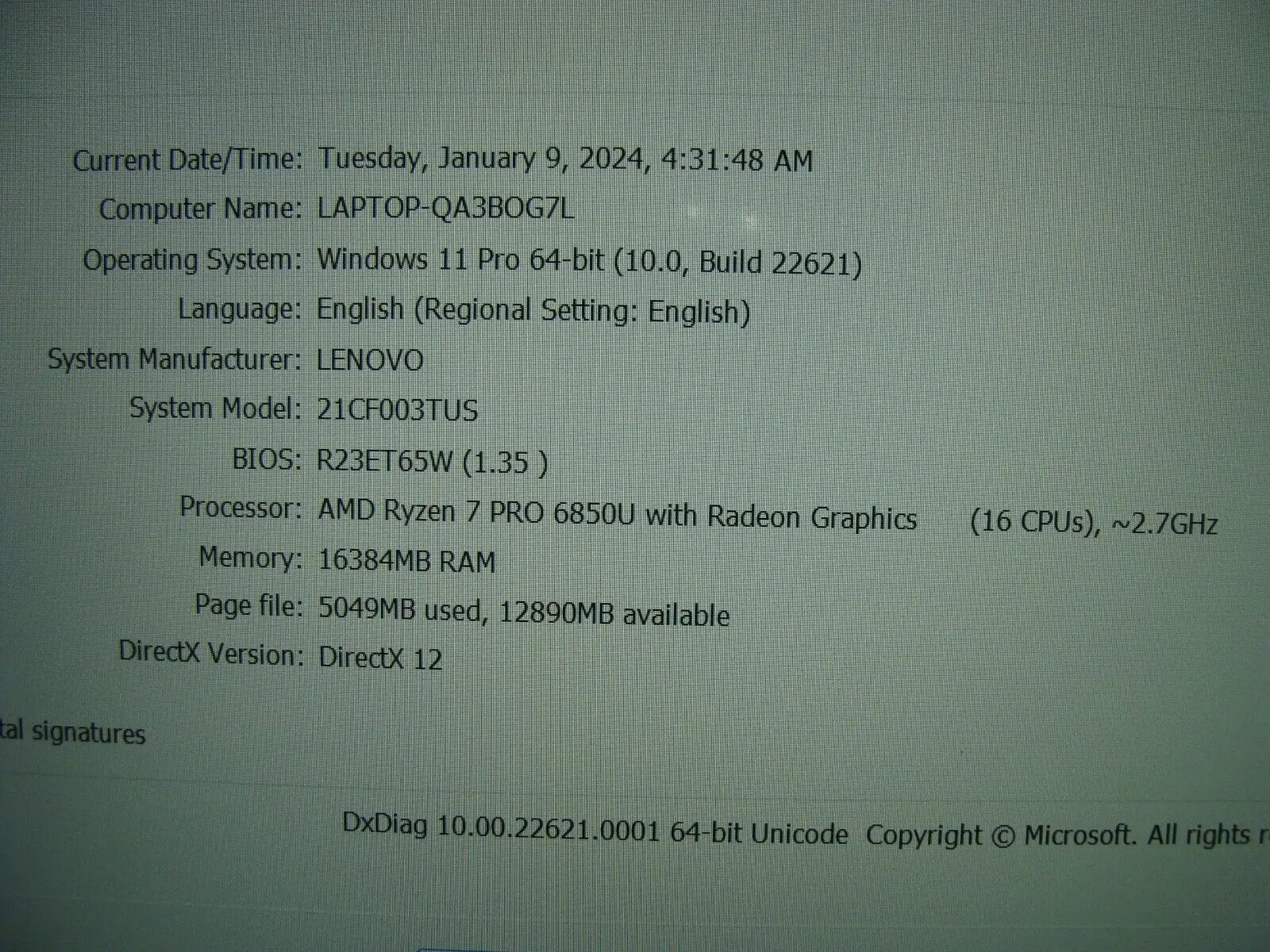 2023 Lenovo ThinkPad T14 Gen 3 14WUXGA TOUCH AMD 7 Pro 6850U 2.7GHz 16GB 512GB