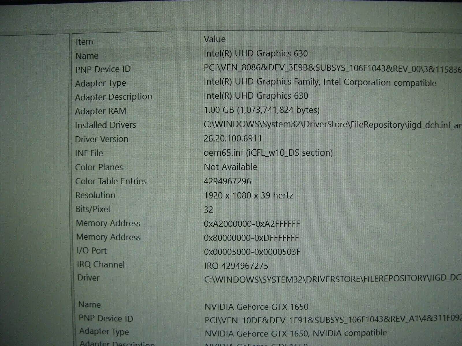 PwR Battery Asus ROG Strix G531GT i7-9750H 2.6GHz 8GB 512GB SSD Nvidia GTX 1650 - Tested Computer Laptop Parts