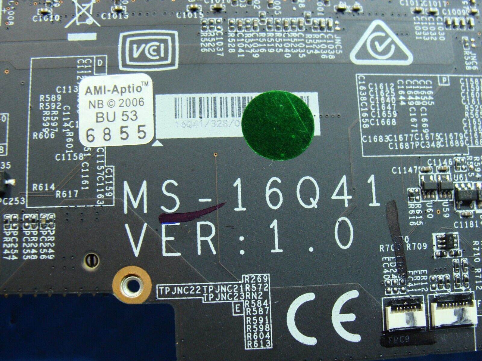 MSI GS65 Stealth 9SE Intel i7-9750H 2.6GHz RTX 2000 6GB Motherboard MS-16Q41 - Tested Computer Laptop Parts