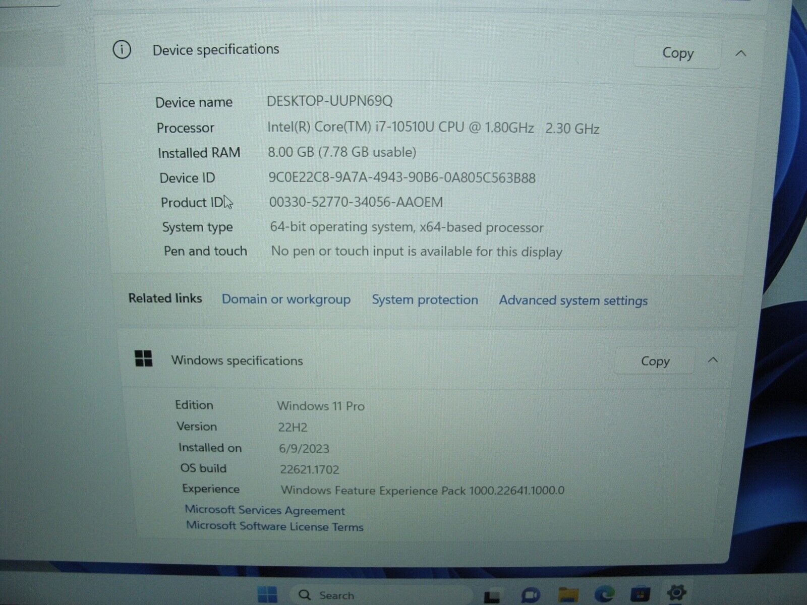 Power Battery 91% Lenovo ThinkPad E15 15.6