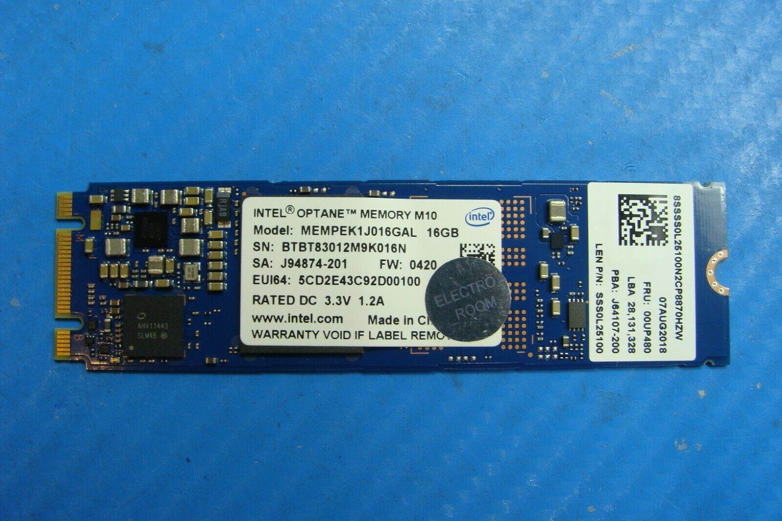 Lenovo 330S-15IKB Intel 16GB SATA M.2 SSD Solid State Drive mempek1j016gal - Tested Computer Laptop Parts