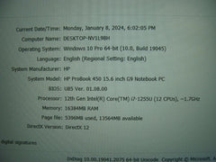 2023 Warranty PoWeR Battery HP ProBook 450 G9 i7-1255U 1.7GHZ 16GB RAM 512GB SSD