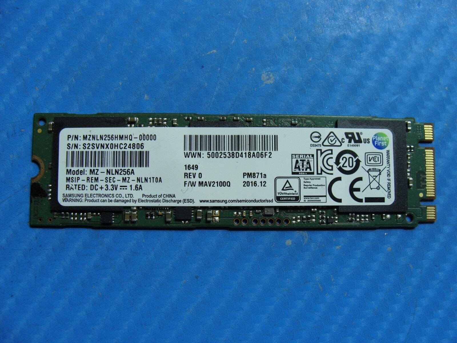 MSI GS73VR 7RF Samsung 256Gb Sata M.2 SSD Solid State Drive MZNLN256HMHQ-00000