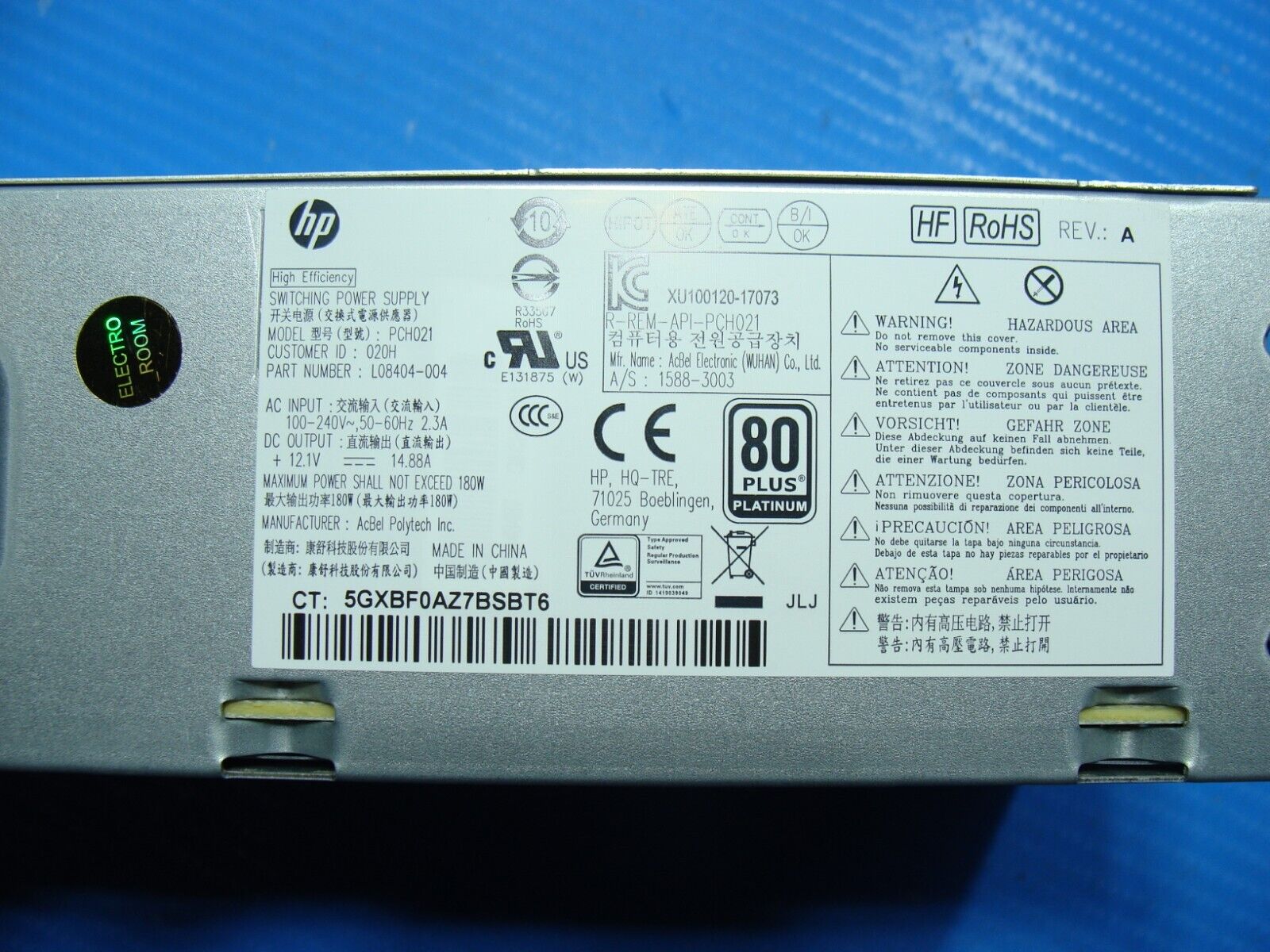 HP ProDesk 600 G4 SFF Genuine Desktop 180W Power Supply PCH021 L08404-004