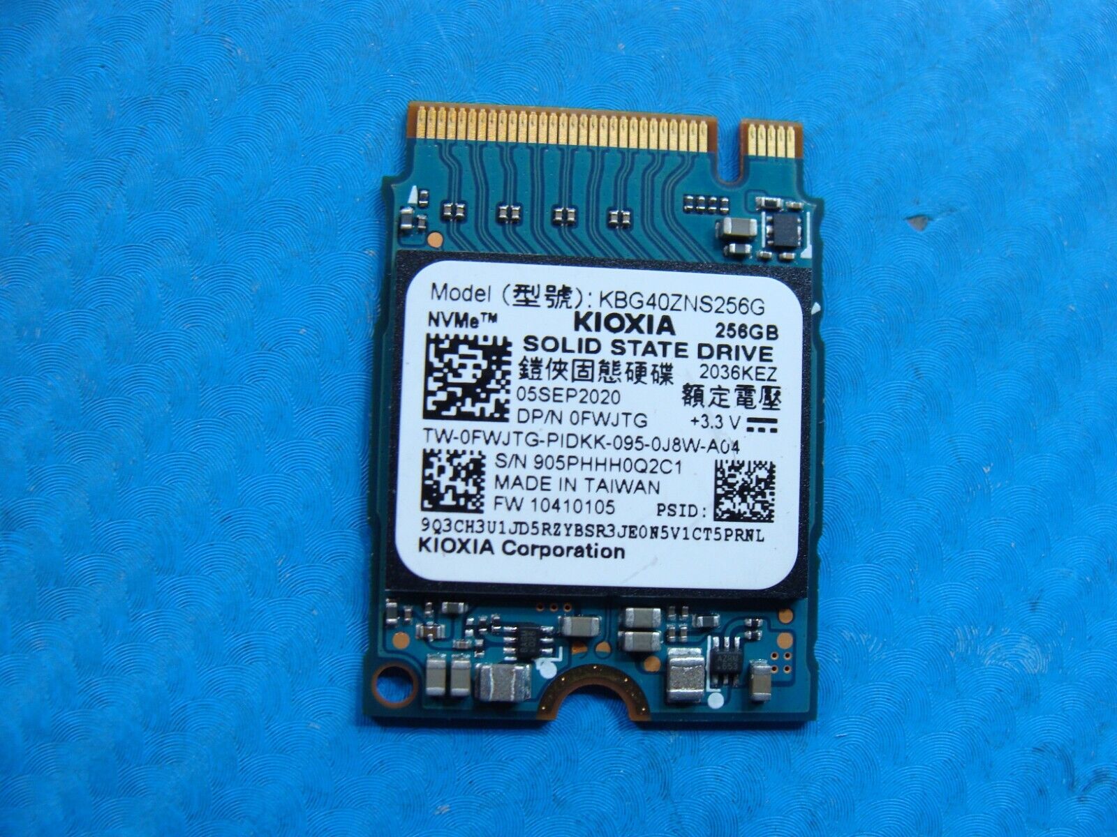 Dell 5510 Kioxia 256GB M.2 NVMe SSD Solid State Drive KBG40ZNS256G FWJTG