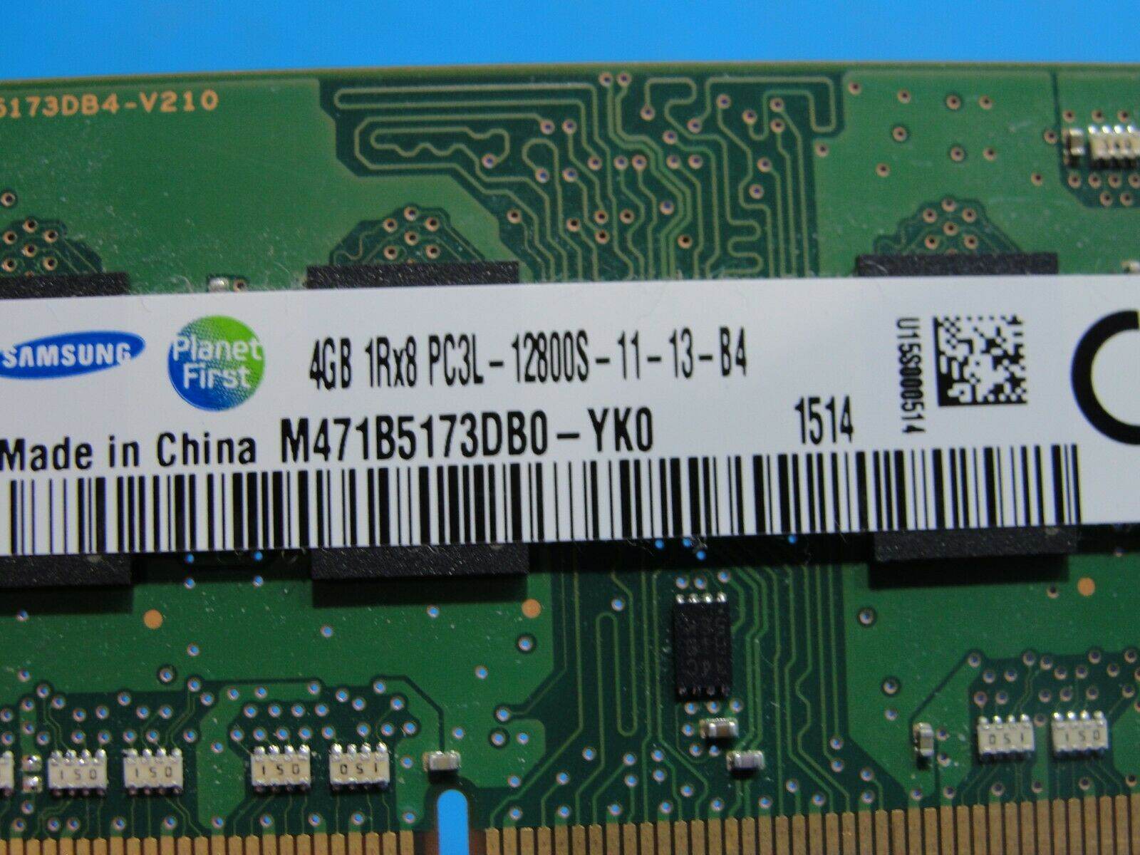 Lenovo 15 80K9 SO-DIMM Samsung 4GB Memory PC3L-12800S-11-13-B4 M471B5173DB0-YK0 - Tested Computer Laptop Parts