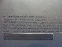 Lenovo Thinkpad X1 Carbon Gen 5th 14" Genuine Bottom Case Base Cover AM12S000400