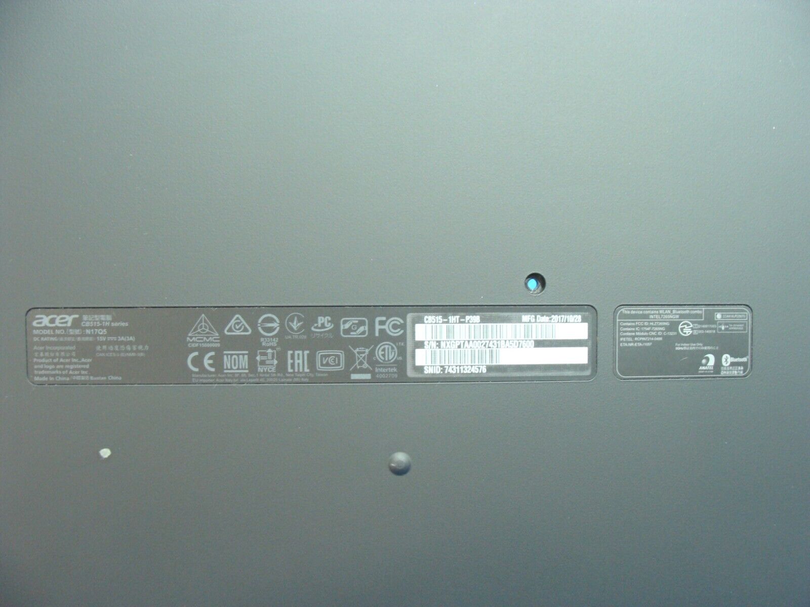 Acer Chromebook 15 CB515-1HT-P39B 15.6