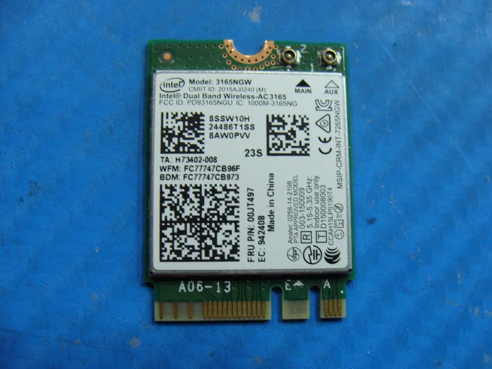 Lenovo IdeaPad 15.6” 330-15IKB Genuine Laptop Wireless WiFi Card 00JT497 3165NGW