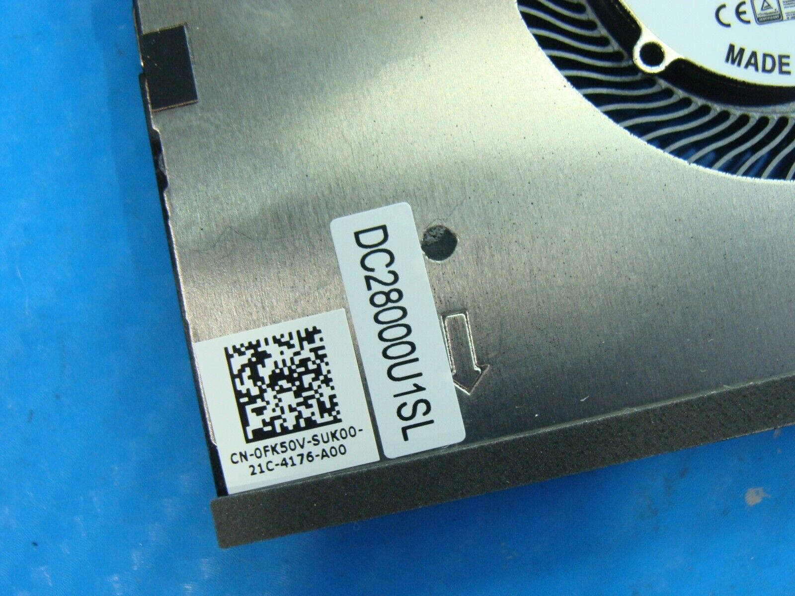 Dell XPS 15 9510 15.6 Genuine Laptop CPU Cooling Fan FK50V DC28000U1SL