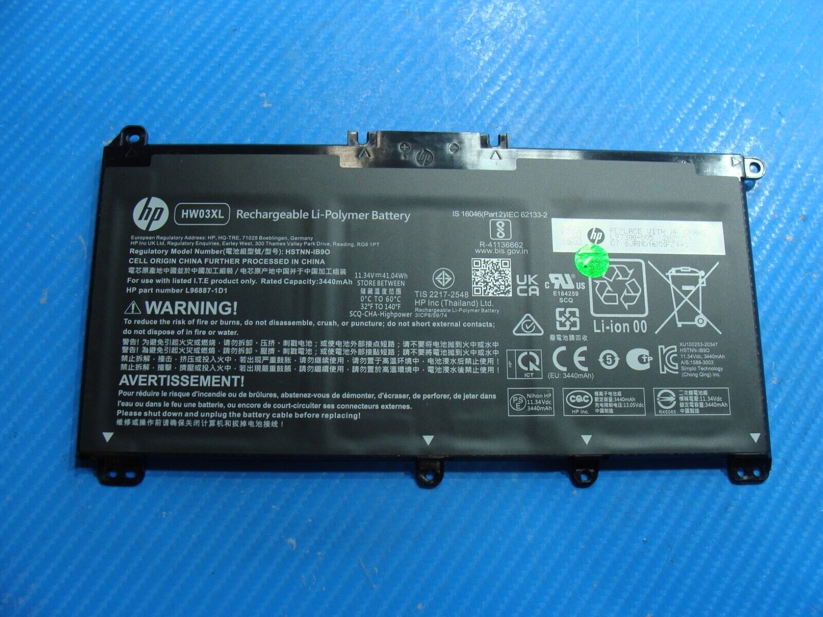 HP 17.3" 17-cn0023dx Genuine Battery 11.34V 41.04Wh 3440mAh L97300-005 4 Cycles