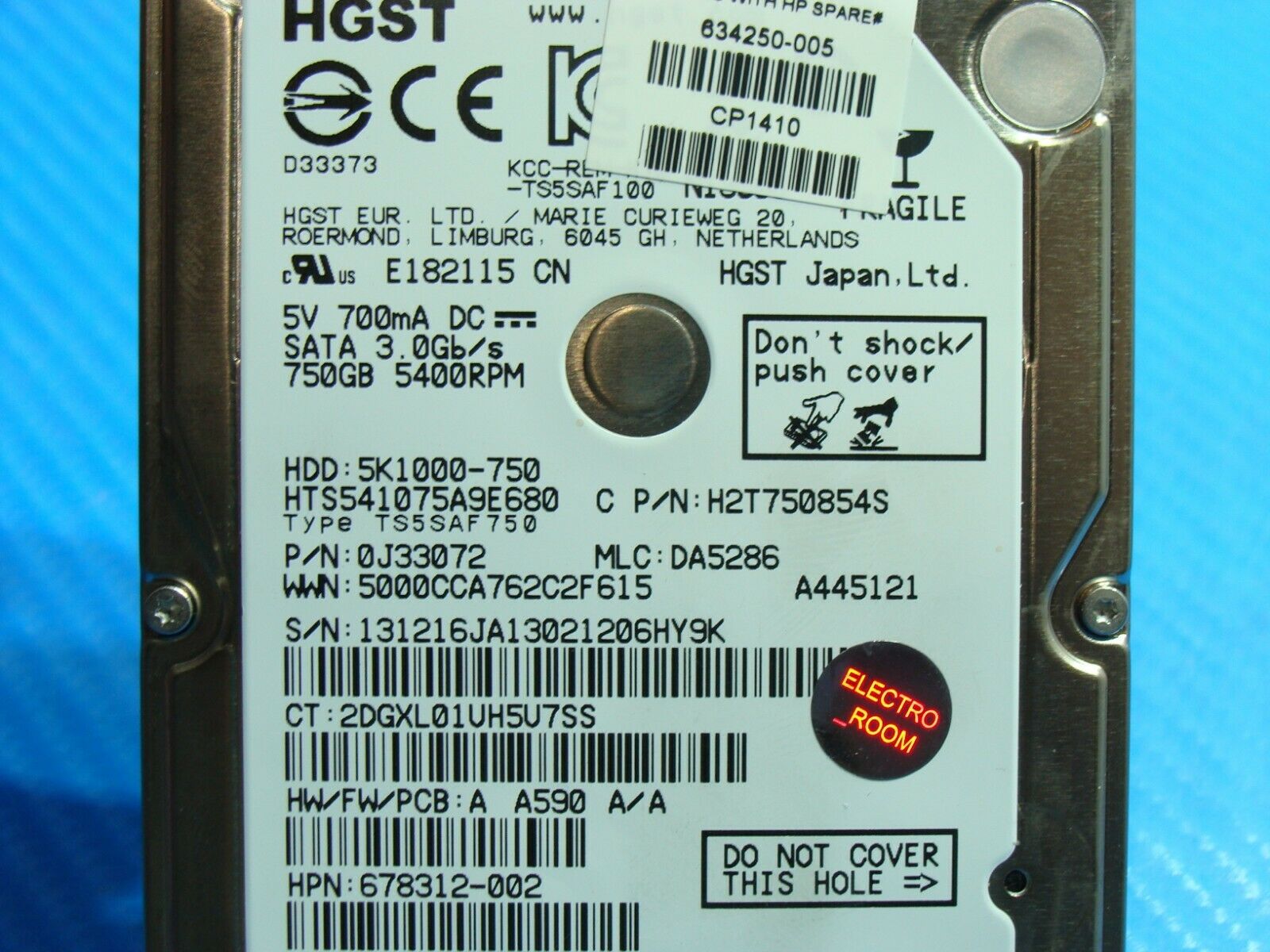 HP 15-d035dx HGST 750GB SATA 2.5