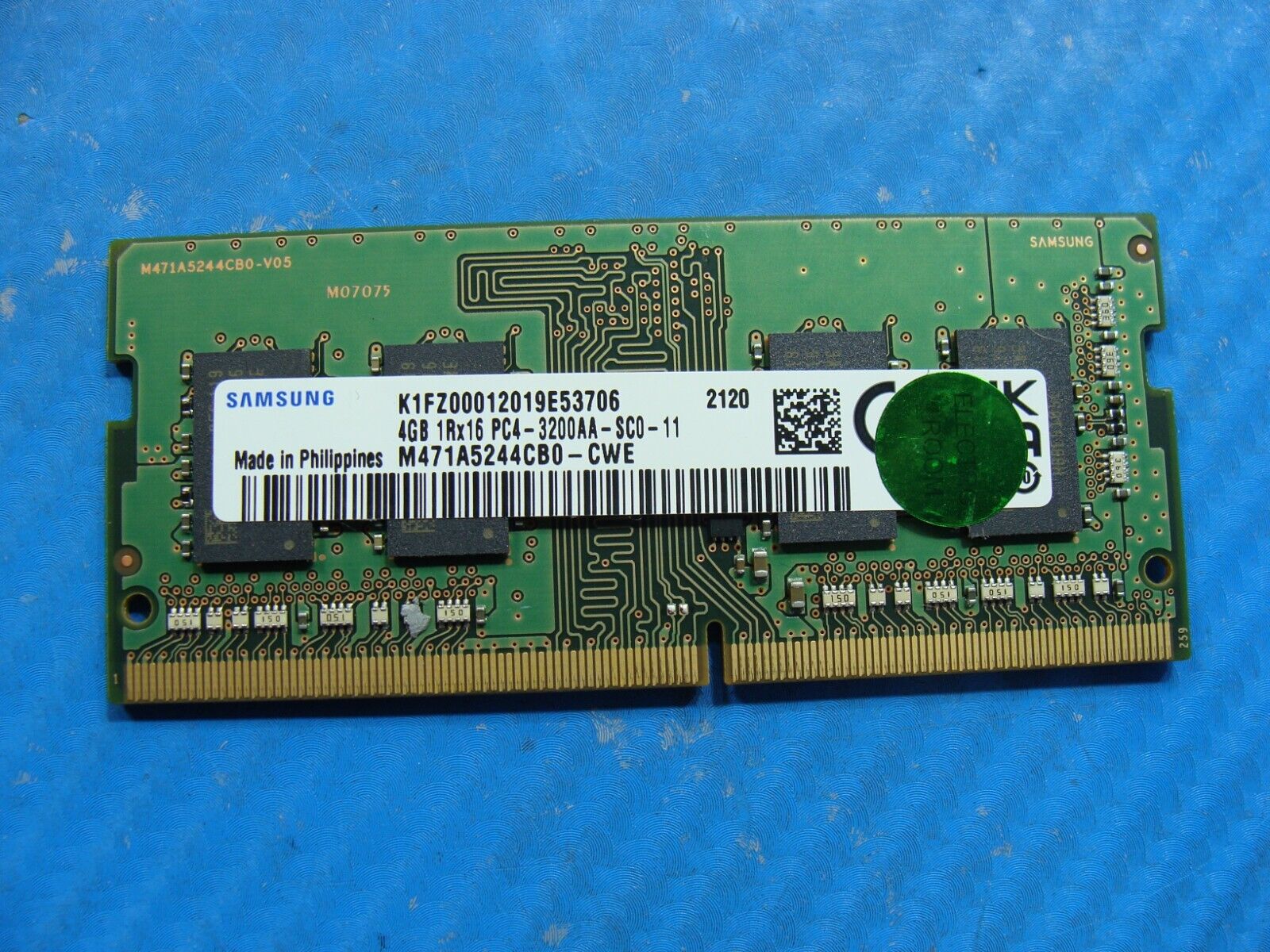 HP 14-dk1025wm Samsung 4GB 1Rx16 PC4-3200AA Memory RAM SO-DIMM M471A5244CB0-CWE
