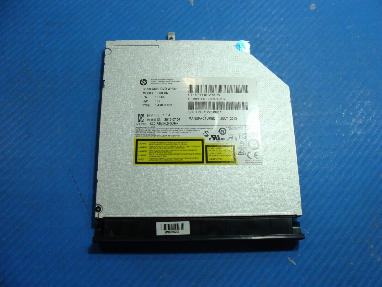 HP 15.6" 15-f271wm Genuine Laptop Super Multi DVD Burner Drive GUB0N 700577-6C2
