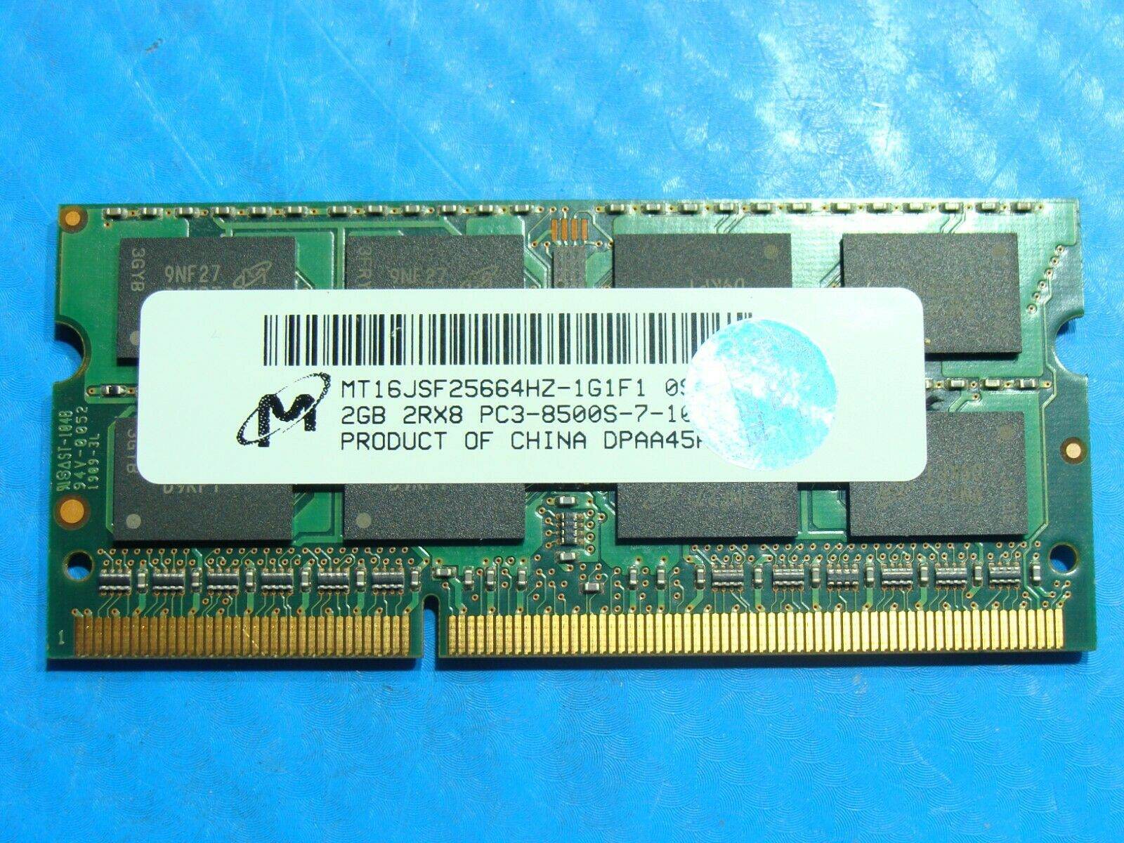 MacBook Pro A1278 Micron 2GB PC3-8500S SO-DIMM Memory RAM MT16JSF25664HZ-1G1F1 - Tested Computer Laptop Parts