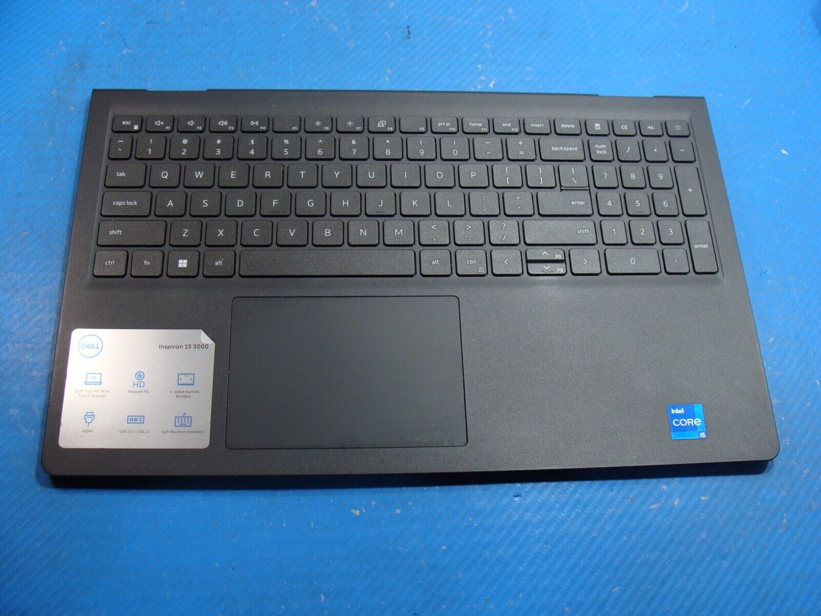 Dell Inspiron 15.6” 15 3511 Genuine Palmrest w/TouchPad Keyboard Speaker 54WVM