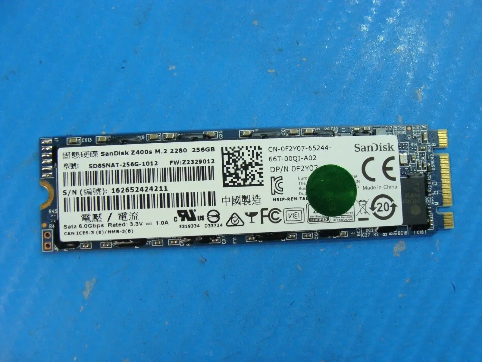 Dell 7569 SanDisk 256GB SATA M.2 SSD Solid State Drive SD8SNAT-256G-1012 F2Y07