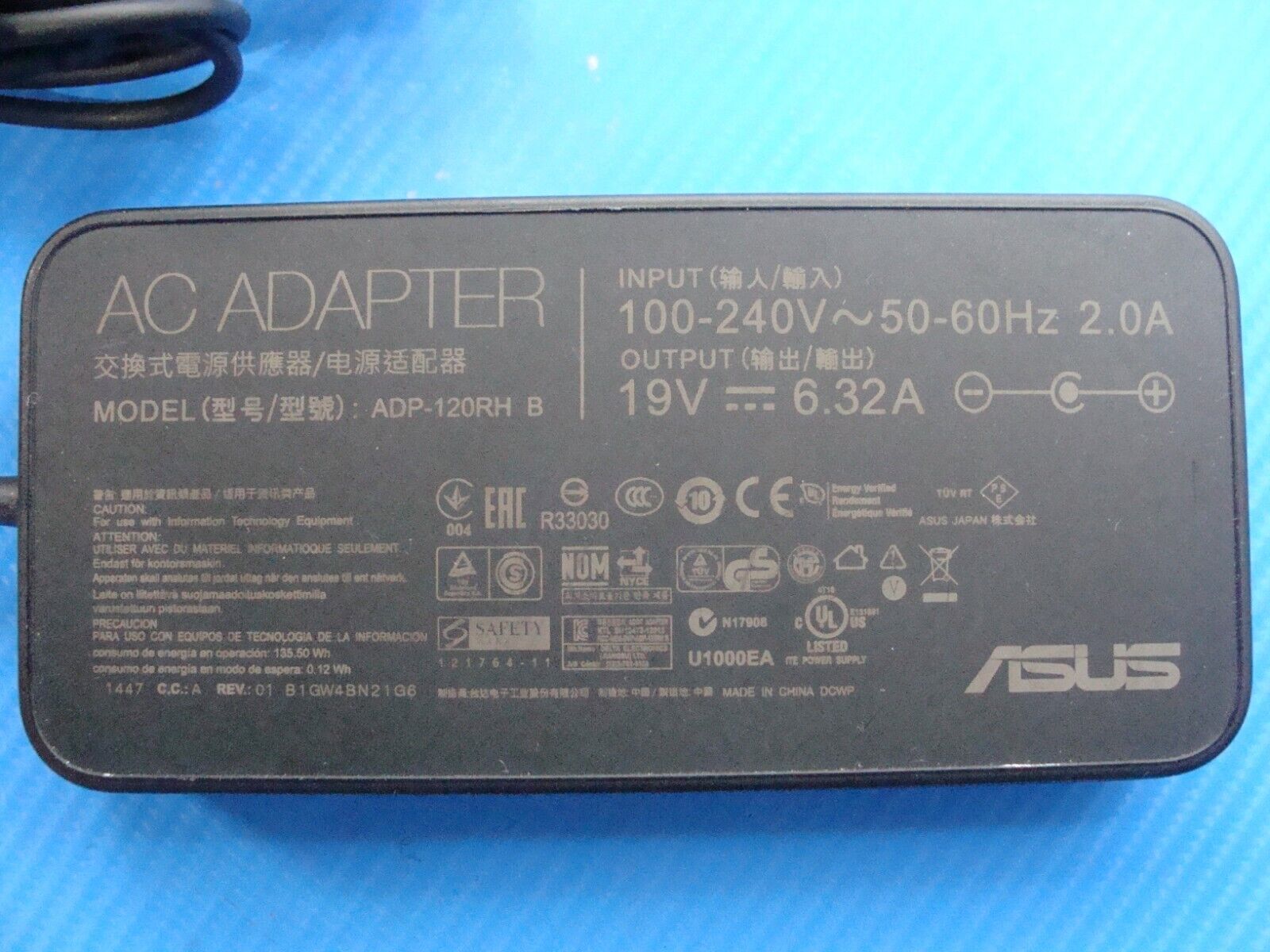 120W AC Adapter Power Charger for ASUS GL552JX GL552V GL552VL GL552VLM GL552VW